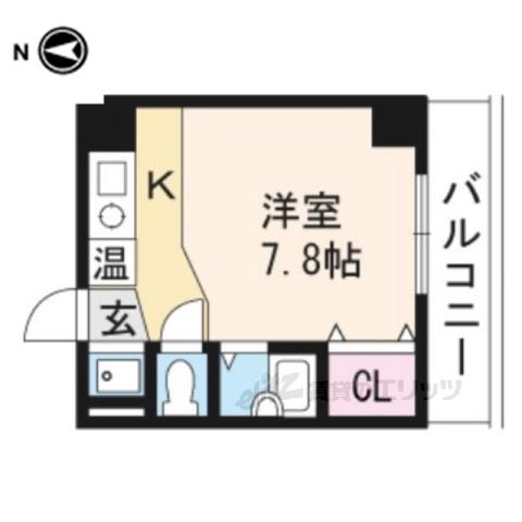 リベーラ塩屋(ワンルーム/2階)の間取り写真