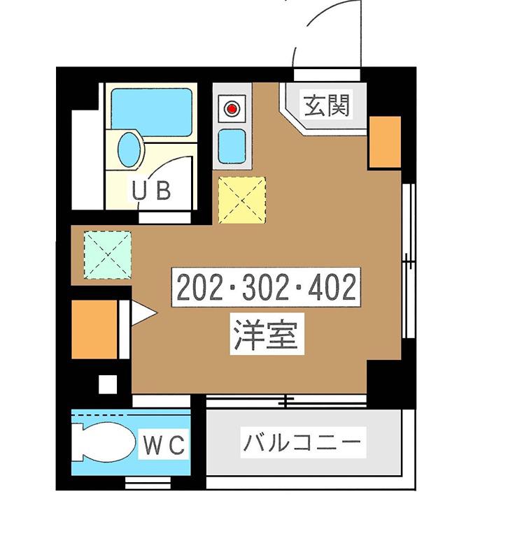プティコッフル(ワンルーム/3階)の間取り写真