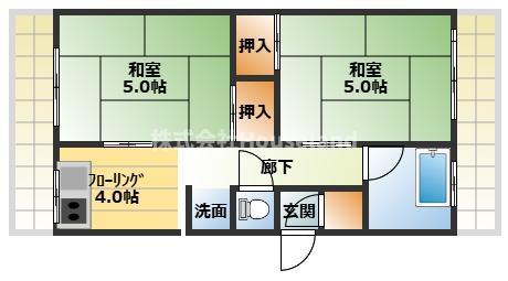 MS北島B棟(3DK/1階)の間取り写真