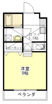 トップハウス長岡(1K/1階)の間取り写真