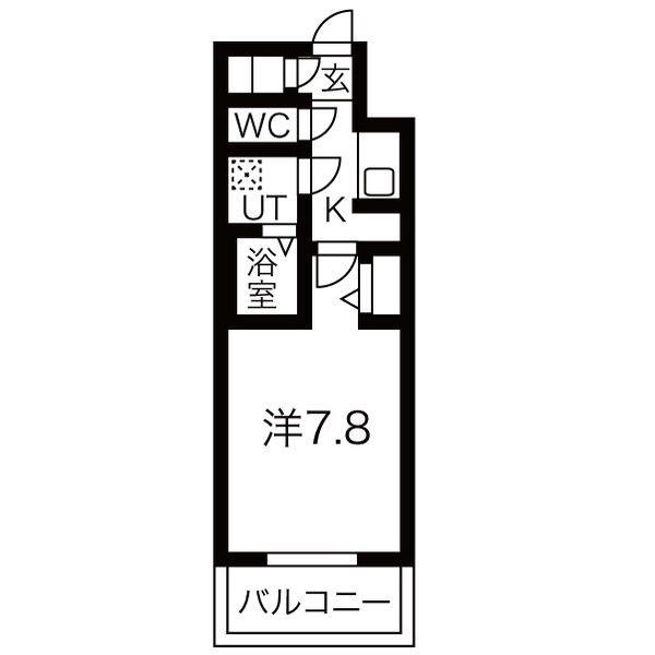 メイクス名駅太閤(1K/6階)の間取り写真