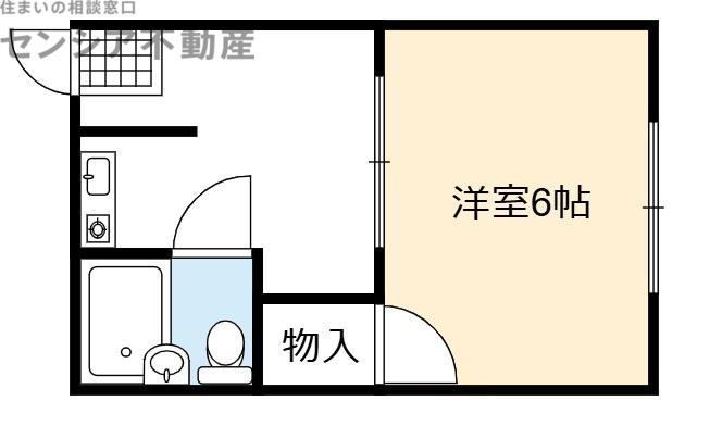 マンションKLM(1DK/2階)の間取り写真