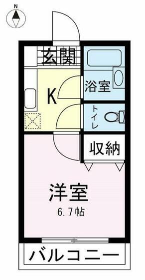 菰池パ-クハウス(1K/4階)の間取り写真