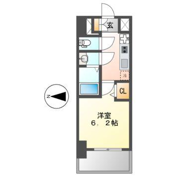ディアレイシャス名古屋大須通(1K/5階)の間取り写真