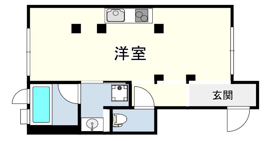 FOR NEST 旭が丘(ワンルーム/1階)の間取り写真
