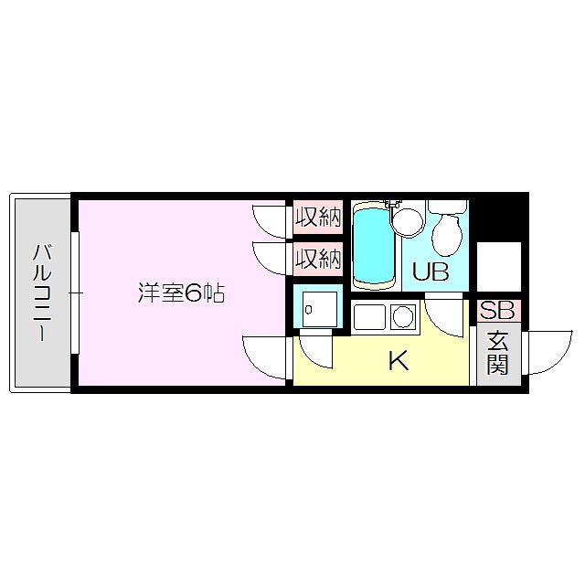 トーカン東淀川キャステール(1K/6階)の間取り写真