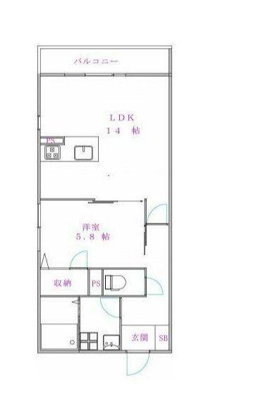 メゾンしずか(1LDK/2階)の間取り写真