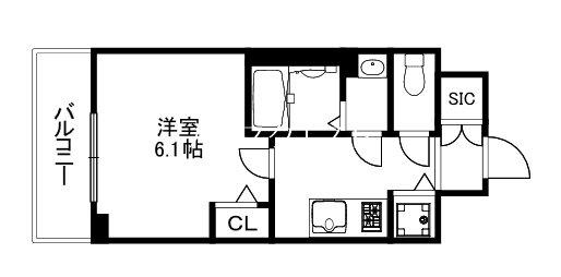 ベラジオレガシー葛野大路八条(1K/3階)の間取り写真