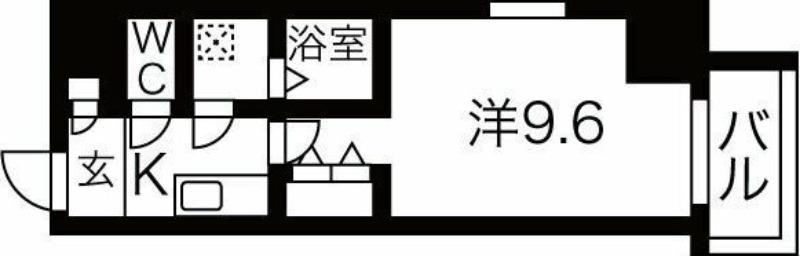 メイクス上前津II(1K/8階)の間取り写真