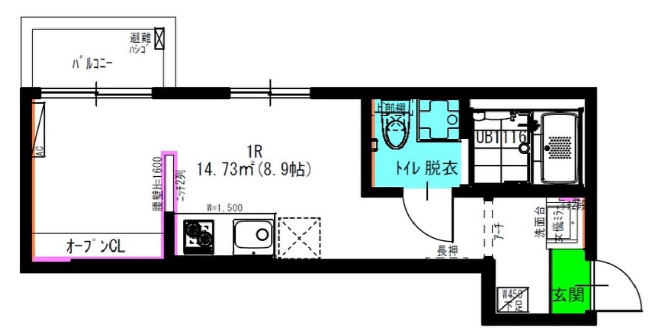 RADIANCE七里(ワンルーム/3階)の間取り写真