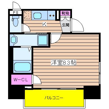 プレサンス本町ジョイス(1K/14階)の間取り写真