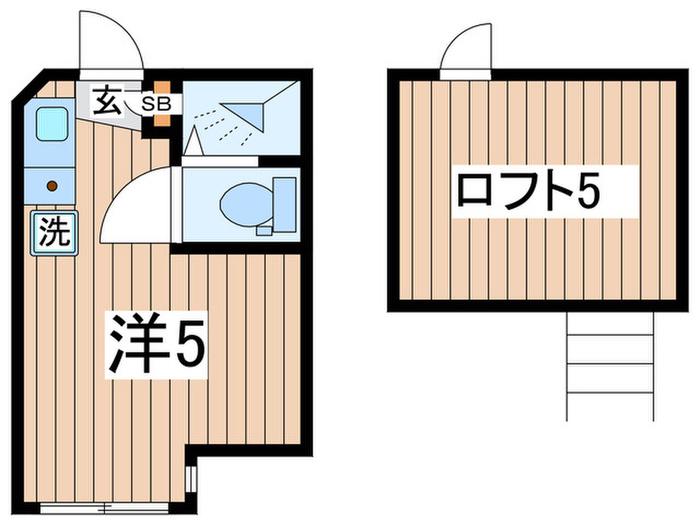 月ハウスたかとり(ワンルーム/2階)の間取り写真