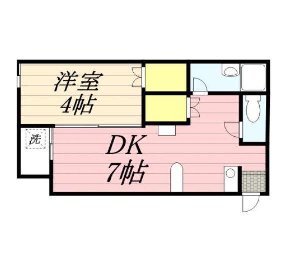 ウィング21大橋ビル(1DK/2階)の間取り写真