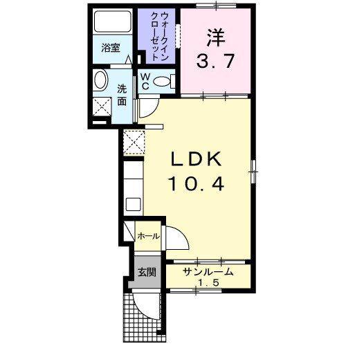 シュウ・レミングA(1LDK/1階)の間取り写真