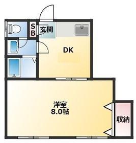 TMハイツ(1DK/2階)の間取り写真