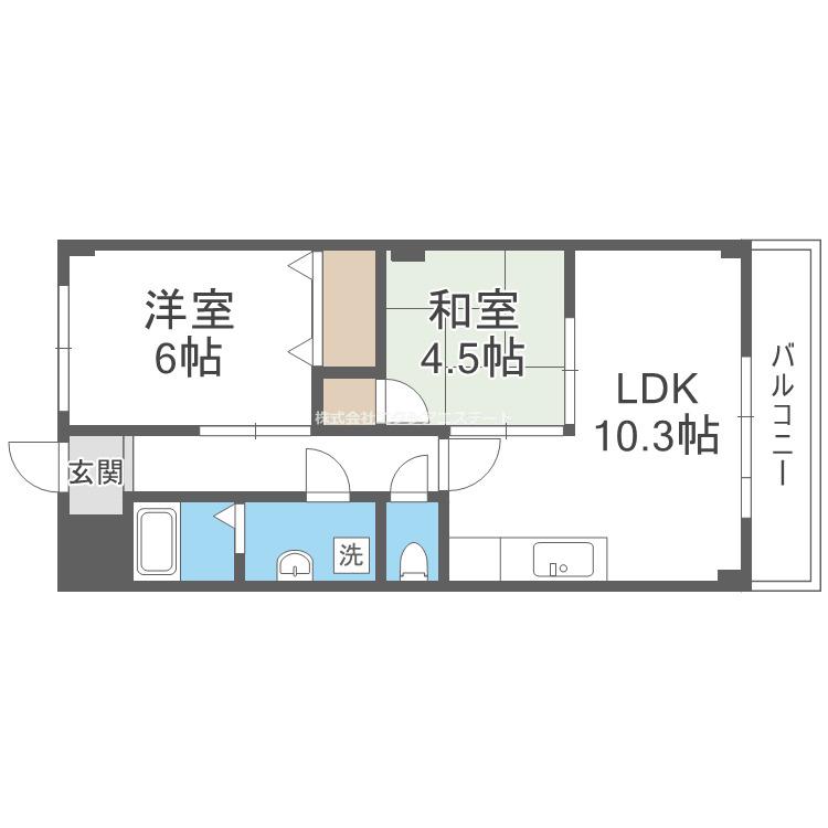 アーバ姫島公園(2LDK/4階)の間取り写真