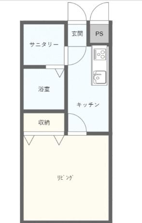 グランシャインII(1K/1階)の間取り写真