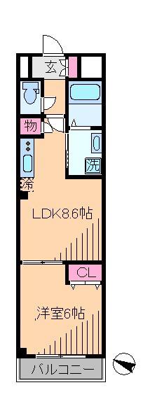ラシードレーブ(1LDK/3階)の間取り写真