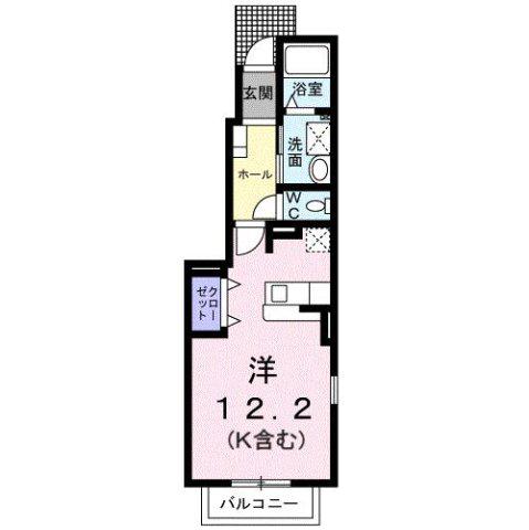 アルテミスII 1KHT(ワンルーム/1階)の間取り写真