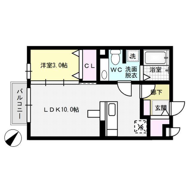 セジュール・未来A棟(1LDK/2階)の間取り写真