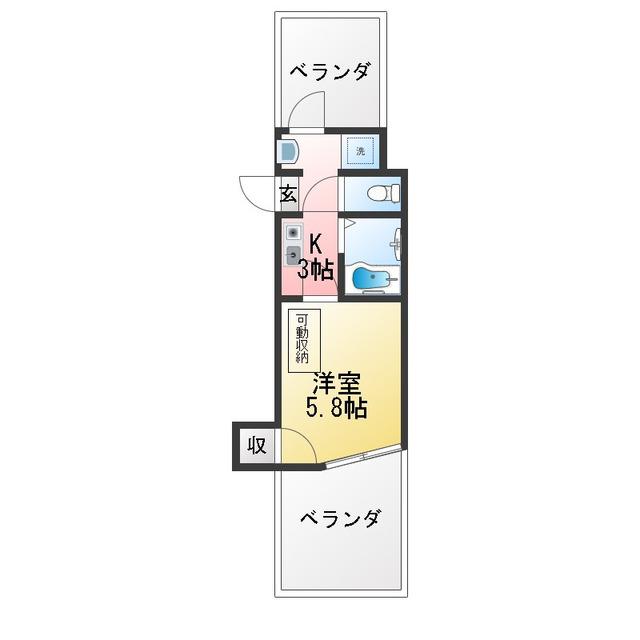 スコレータムラマ1(1K/2階)の間取り写真