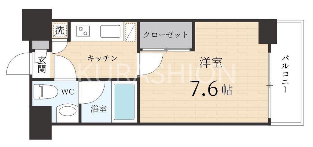 ルネッサンス21赤坂けやき通(1K/8階)の間取り写真