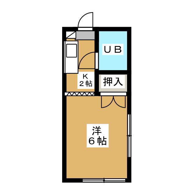 ルミエハイツ(1K/2階)の間取り写真