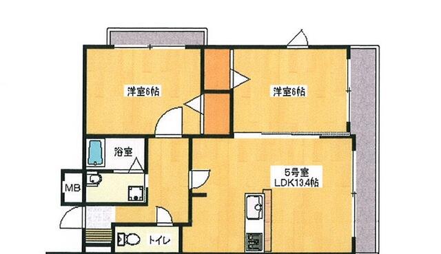コスタカーサ(2LDK/2階)の間取り写真