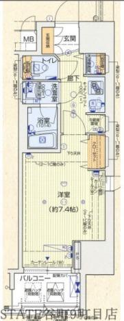 ララプレイス大手通LD(1K/3階)の間取り写真