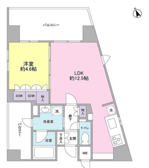 ステージファースト中野坂上(1LDK/6階)の間取り写真
