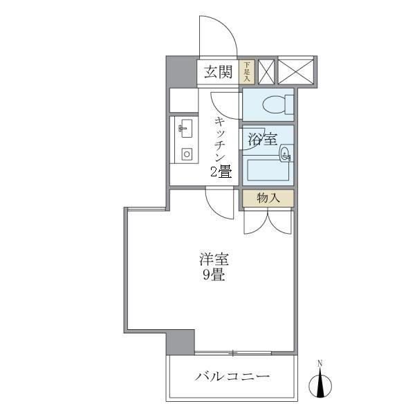 ポプラハウス(1K/4階)の間取り写真