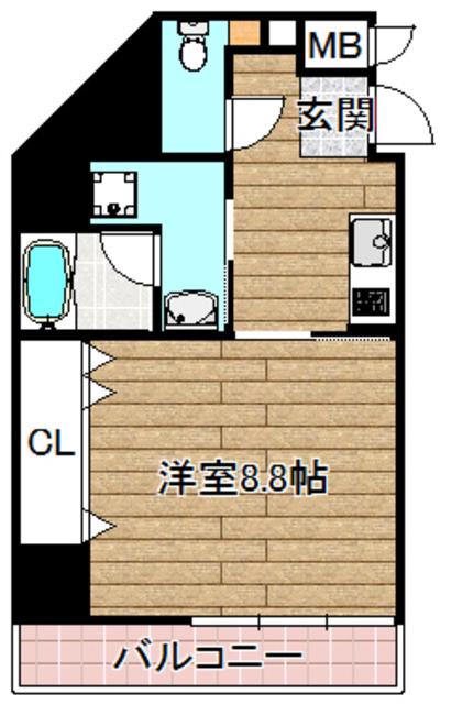 CESTA高槻(1K/2階)の間取り写真