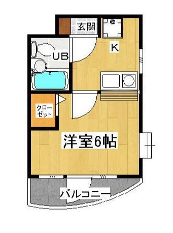 ライフパル(1K/2階)の間取り写真
