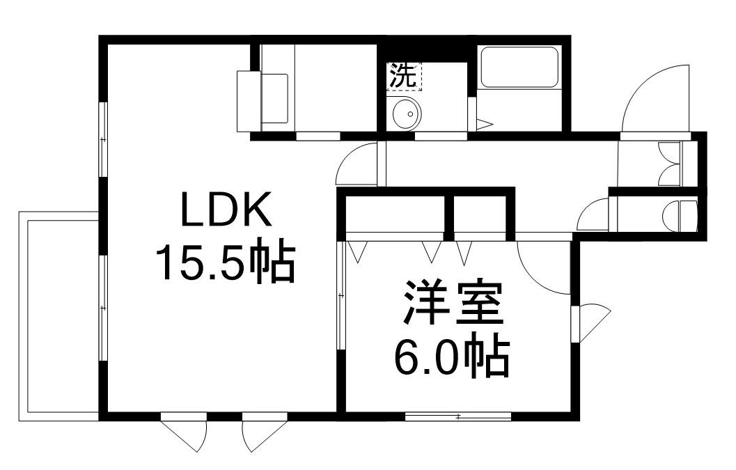 カーサ・マルフィール(1LDK/1階)の間取り写真