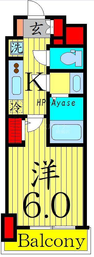 GENOVIA綾瀬II(1K/7階)の間取り写真