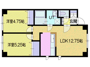 ヴィクトリアII(2LDK/2階)の間取り写真