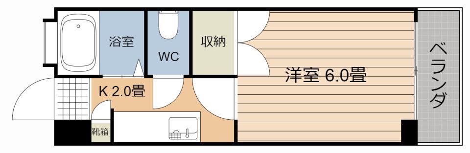 吉永ビル(1K/4階)の間取り写真