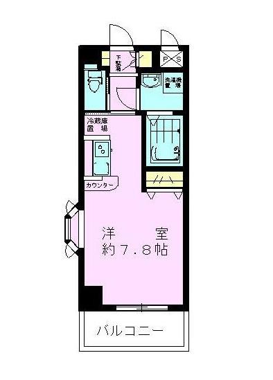 豊徳エルム台町(1K/2階)の間取り写真