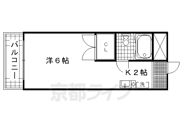 レジデンス野上(1K/2階)の間取り写真