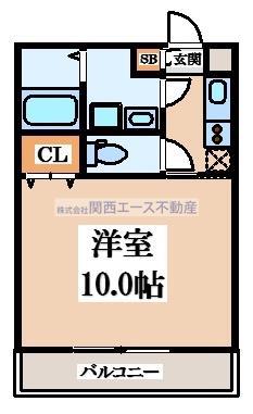 ヴィラス三島(1K/1階)の間取り写真
