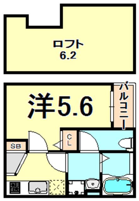 GRAND JETE立花 (1K/2階)の間取り写真