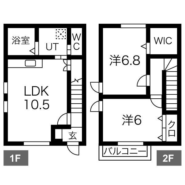 ラ・グランジュール大財A(2LDK/1階)の間取り写真