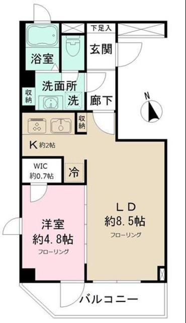 リテラス九段南(1LDK/8階)の間取り写真