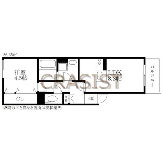 グランメゾン銀天町(1LDK/1階)の間取り写真