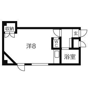 OMレジデンスN35 (1K/2階)の間取り写真