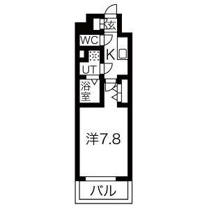 エスリード金山リュクス(1K/8階)の間取り写真