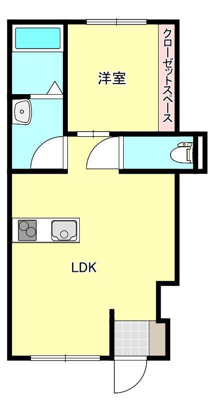 フラワーガーデン(1LDK/1階)の間取り写真