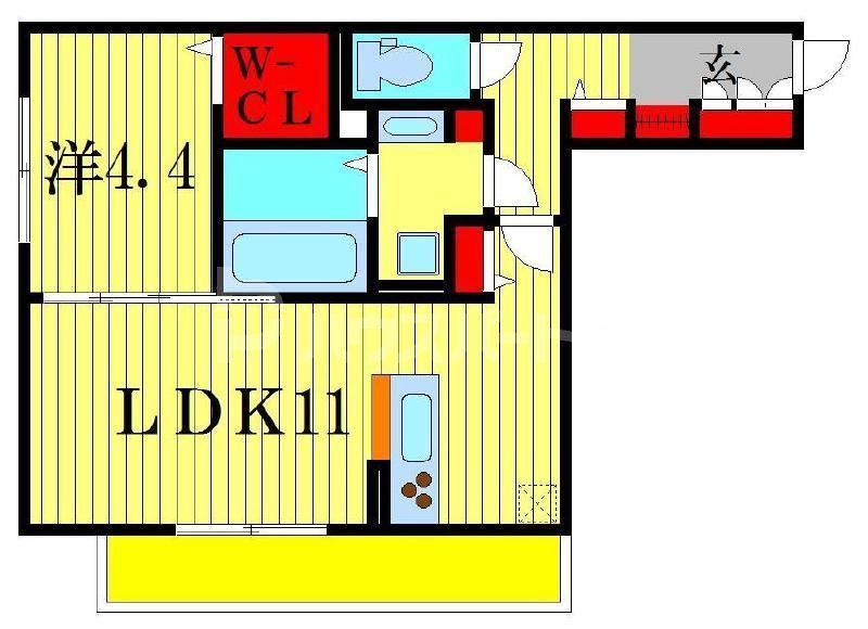 セジュール柏の葉(1LDK/2階)の間取り写真