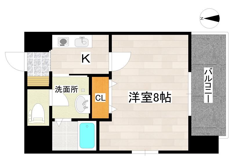政岡ビル(1K/5階)の間取り写真