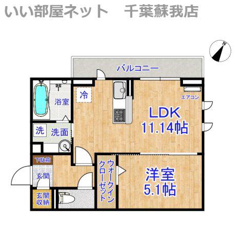 D-ROOM君塚IA(1LDK/2階)の間取り写真